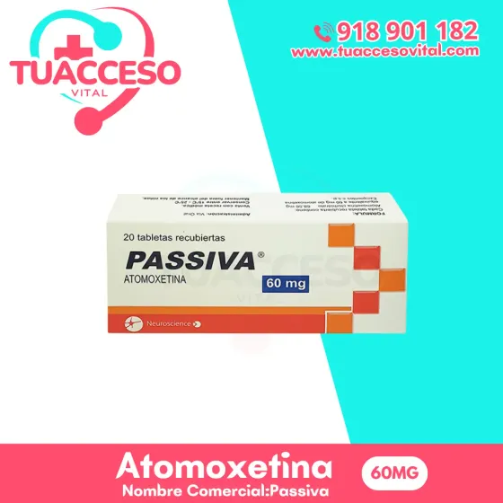 Empaque de Atomoxetina 60 mg