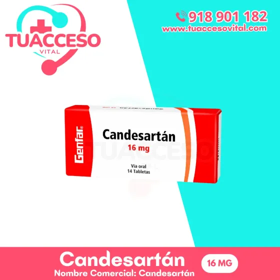 Empaque de Candesartán 16 mg