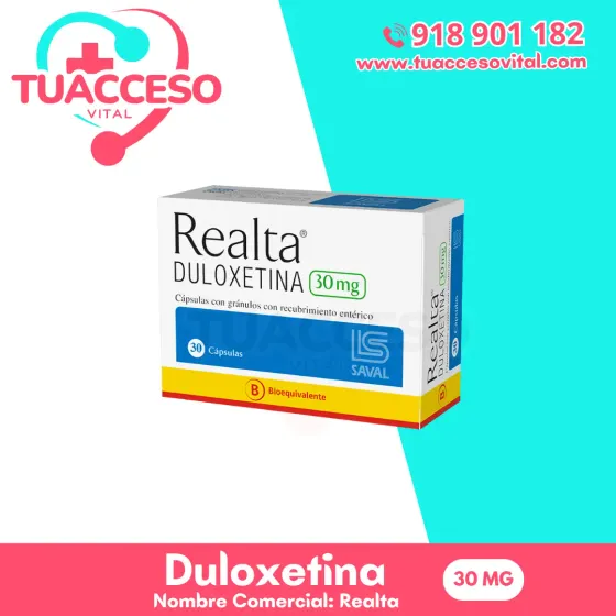 Empaque de Duloxetina 30 mg