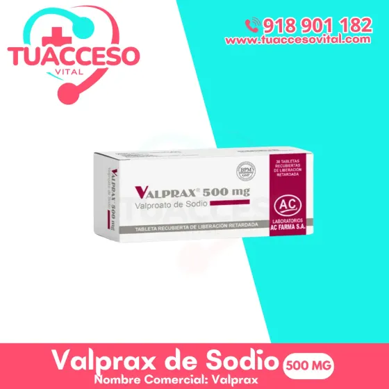 Empaque de Valproato de sodio 500 mg